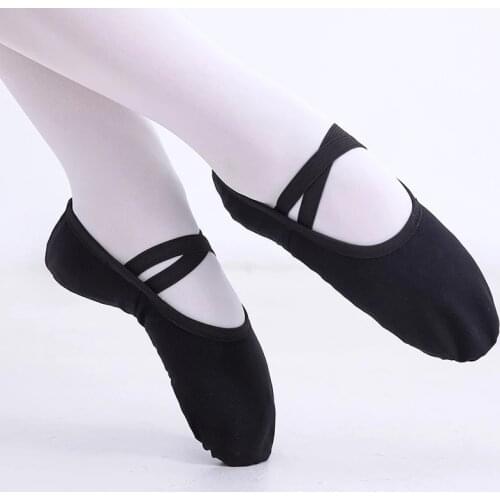 USHINE Black Professional Full Elastic Shoelace Training Body Shaping Yoga Belly Ballet Dance Shoes Balletrina Kids Girl Woman
