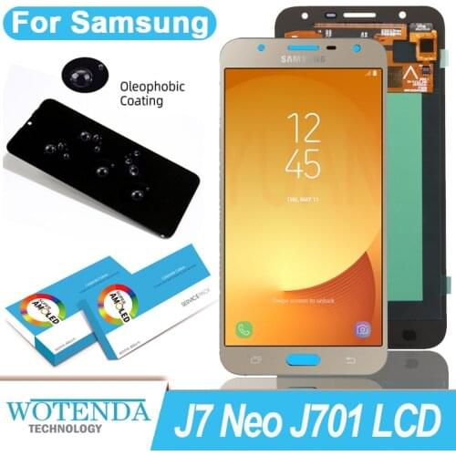 100% Original Amoled 5.5'' Display for Samsung Galaxy J7 Neo J701 J701F J701M J7 Core LCD Touch Screen Digitizer Repair Parts