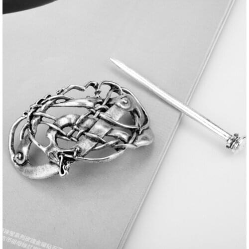 Womens Hair Accessories Large Celtics Knots Hair Sticks Hollow Hairpin Vintage Headdress Hair Styling Stick