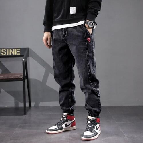 Japanese Style Vintage Men Jeans Spliced Designer Cargo Pants Harem Jeans Streetwear Fashion Hip Hop Jogger Jeans Men Size 28-42