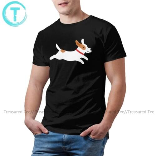 Jack Russell Terrier T Shirt Terrier Running Dog T-Shirt Cute 100 Percent Cotton Tee Shirt Classic Men Tshirt
