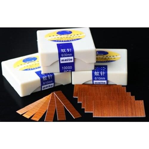 10000pcs/box 6-30mm Headless nails Copper plating For Model P616 P622 P630 Air Nail Gun Stapler Straight Nails Diameter 0.63mm