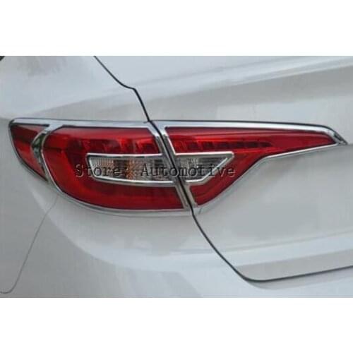 Fit For Hyundai Sonata Lf 2015 2016 2017 Chrome Rear Tail Light Lamp Cover Trim Taillight Molding Garnish Surround Frame Bezel