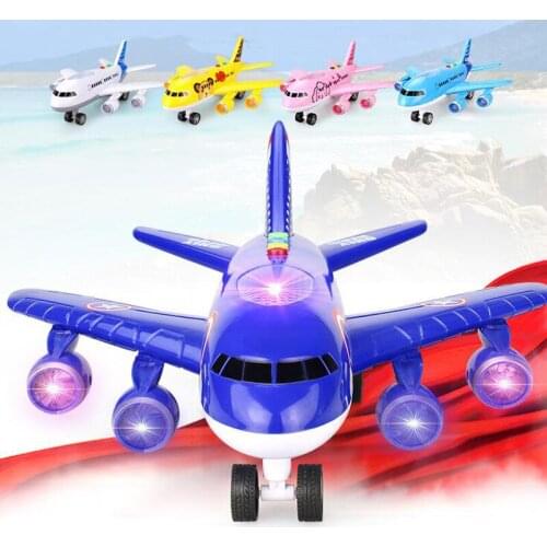 Inertia Cartoon Toy Airplane Light Music Story Toy Car Airplane Model Children Early Education Educational Toy Passenger Gift