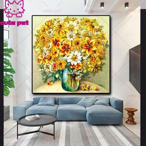 Diy Diamond Painting Vase and flowers diamond mosaic DIY Diamond Cross Stitch full Diamond Crafts Embroidery Cross Stitch Decor