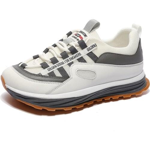 Sports Running Shoes Low-top Round Toe Thick Bottom Lightweight Shock Absorption Mens Casual Shoes Outdoor Breathable Non-slip