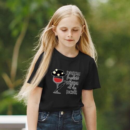 Brothers and Sisters Wine Glass Princess Print Summer New Products T-shirts Black White Tees Dropship Fashion Children T Shirts