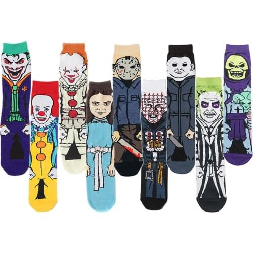 LT855 Halloween Sale Autumn Winter Socks Unisex Personality Hip Hop Movie Socks Funny Novelty Socks Cotton Socks Stocking