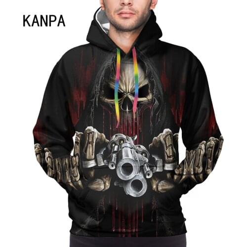 Mens Hoodies Printing Skull Gun Hot Sale Sweatshirt Mens 3D Hoodie Printed Hip-hop Fullover Unisex Personality Hoodies 3xl