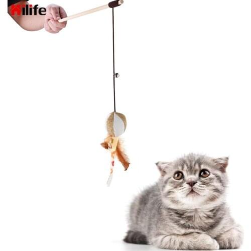Ball Mouse Cat Supplies Cute Cat Toys Cat Catcher Teaser Stick With Bird Feather