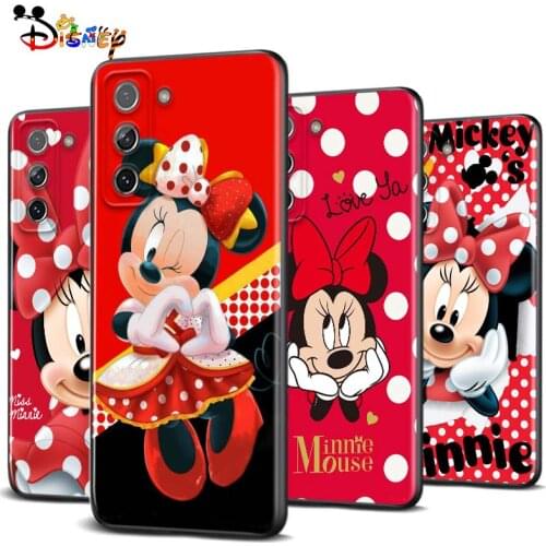 Disney Minnie Mouse Point for Samsung S20 FE Ultra Plus A91 A81 A71 A51 A41 A31 A21S A72 A52 A42 A02S Soft Black Phone Case