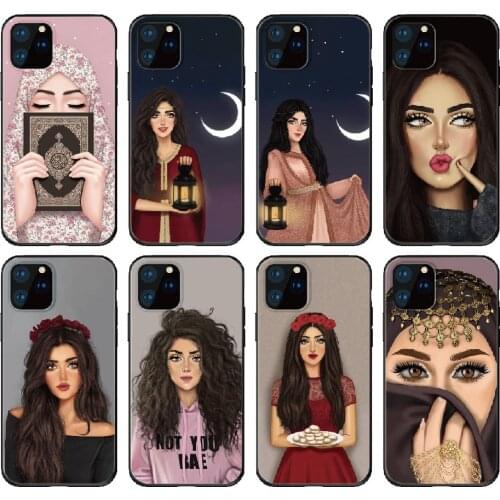 Arabic Hijab Girls Muslim Islamic Phone Cover For iPhone 12 Mini 11 Pro Max X XS XR Max 7 8 7Plus 8Plus 6S SE Soft Silicone Case