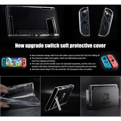 Clear Crystal Soft TPU Protective Case Cover Skin for Nintend Switch NS Controller Joy-Con Transparent Clear Shell