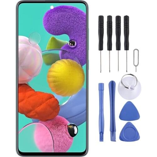 Original Super AMOLED Material LCD Screen and Digitizer Full Assembly for Galaxy A51 (Black)