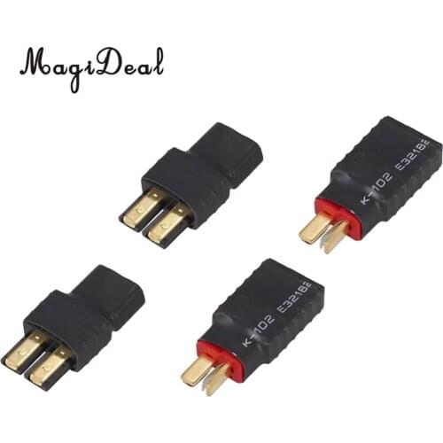 Professional 4Pcs Wireless Male Traxxas Female T-plug Deans Battery Connector Adapter for RC Car Battery Charge Parts