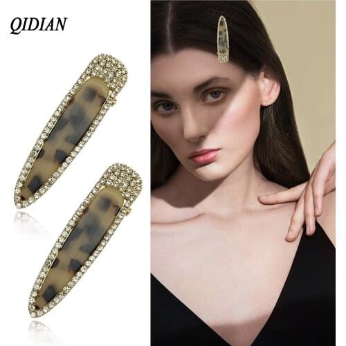 QIDIAN Korean Version Hot Sell Exquisite Cute Rhineston Pearl Floers Hair Clips Bangd Clips Headwear Hair Jewelry for Women
