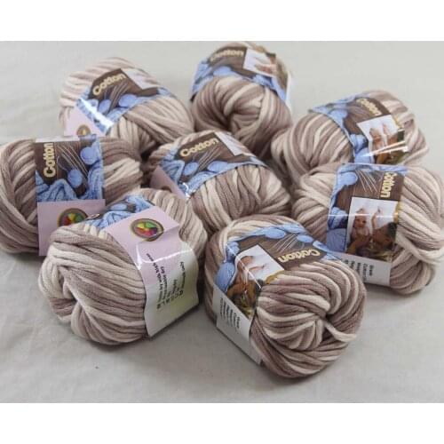 Sale 8Ball x 50g Super Soft Pure Cotton Chunky Shawl Hand Knitting Yarn Scarves Shawls 42241 Beige Coffee