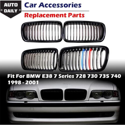 Car Front Bumper Kidney Grille Grill Fit For BMW E38 7 Series 728 730 735 740 1998 1999 2000 2001 ABS Modified Part Accessories