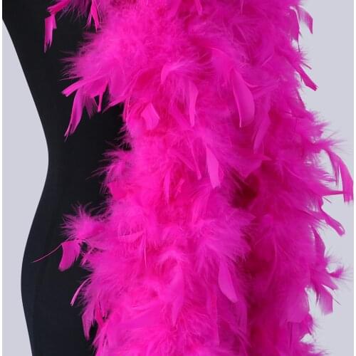 90g Rose Real Turkey Feathers Boa Marabou Feather Shawl for Carnival Wedding Dress/Skirt Decoration plumes for Crafts 2meter