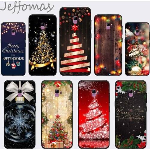 Marry Christmas Holiday Tree New Year Soft Rubber Phone Cover For Samsung S6 S7 edge S8 S9 S10 e plus A10 A50 A70 note8 J7 2017