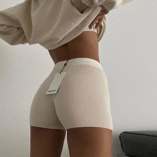 2021 Women Shorts Summer Cycling Bike Stretch Basic Solid Black White For Ladies Clothing Slim Fit Sexy Female Sweat Trouser