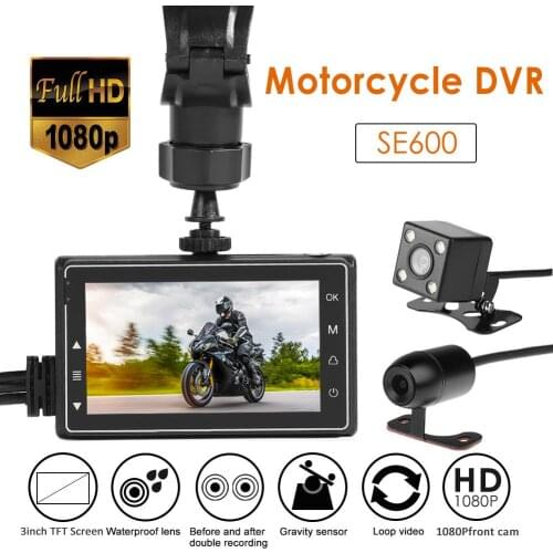 New SE300/600 1080P Motorcycle DVR Dash Cam Video Recorder Front Rear View Dual Cameras Waterproof Dash Cam G-sensor Recorder