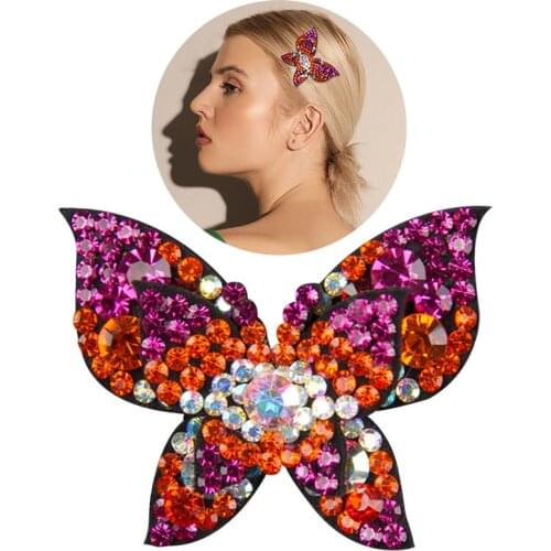 1pc Creative Hair Clip Fashion Rhinestone Butterfly Decor Hair Barrette Hair Accessories For Women Ladies Girls Party Dress Up