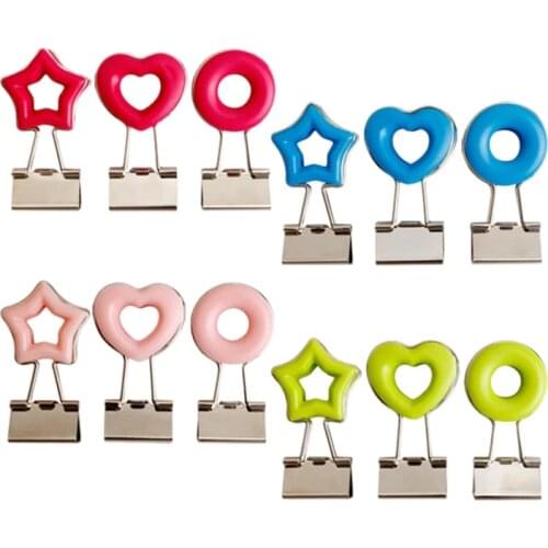 12 Pcs Binder Clips Paper Clamps 4 Colors Paper Binder Clip Long Tail Clip with Holess Metal Fold Back Clips with Box