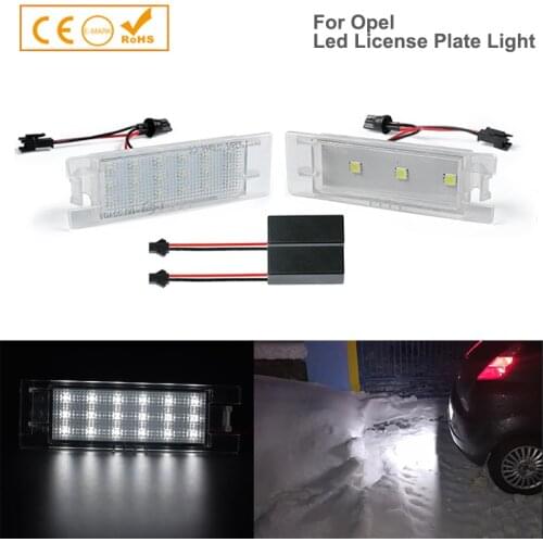 2Pcs Error Free Led Number License Plate Light For Opel Adam Astra H J K Cascada Corsa C D Insignia Meriva Tigra Vectra Zafira
