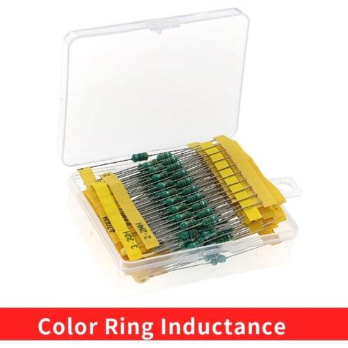 20 Values 0410 Inductor Assorted Kit 1uH-4.7MH 0.5W Color Ring Inductance 1UH 2.2UH 4.7UH 6.8UH 220UH 47UH 1MH Inductors Set
