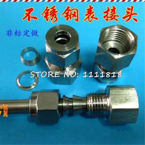 201 304 stainless steel card case connector stainless steel pressure gauge connector m14 1.5 card 6 8 10