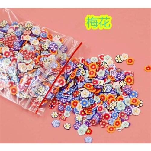 Fruit Flowers Feather Design Tiny Slices Polymer 1pack Nail Art 3D DIY Clay Sticker