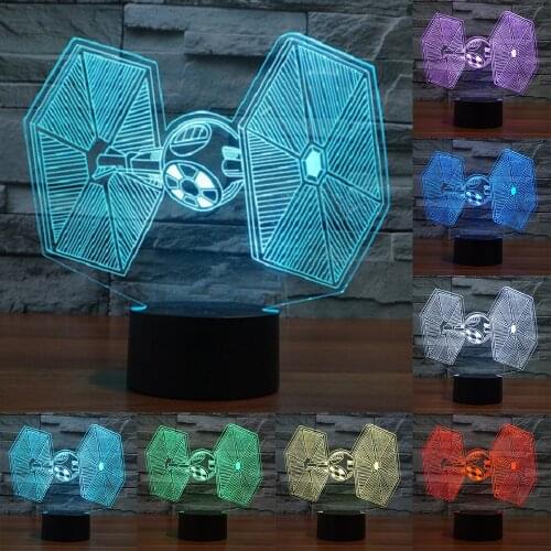 Star Wars Titanium 3D Visual Novelty USB LED Night Lights USB Power Lamp touch Sensor lamp Bedroom Desk Lamp for Holiday