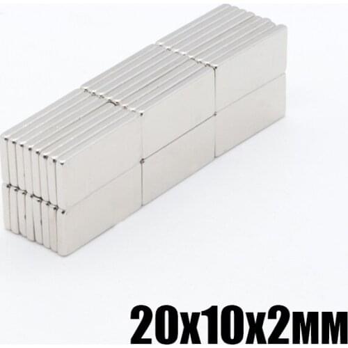 50pcs 20x10x2 mm N35 Strong Square NdFeB Rare Earth Magnet 20*10*2 mm Neodymium Magnets 20mm x10mm x 2mm