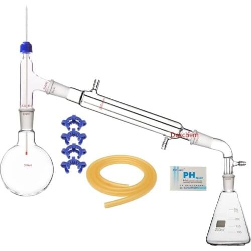 500ml,24/40,Glass Distillation Apparatus,Vacuum Kit 250ml Erlenmeyer Flask