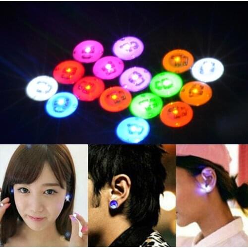 9 Colors Magnetic Light Up LED Bling Ear Stud Earrings Korean Of Flash Zircon Ear Earrings No Piercing Shiny Jewelry Gift