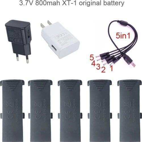 Lamsam 3.7V 800mAh Lip Battery for Attop XT-1 RC Drone FPV Drone XT-1 Foldable Quadcopter Drone + multi-charger cable(1in5)