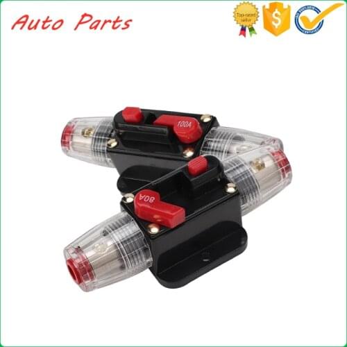 Universal Circuit Breaker Auto 12V 20/30/40/50/60/80/100 Amp Car Boat Audio Manual Reset Circuit Breaker Switch Fuse Support