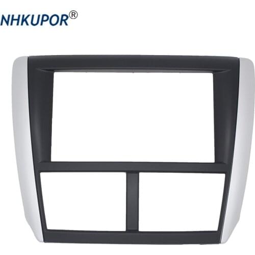 11-095 Double 2 DIN Car Radio Fascia for Subaru Forester 2008-2012 Impreza 2007-2012 Stereo Frame Dash CD Trim Installation Kit