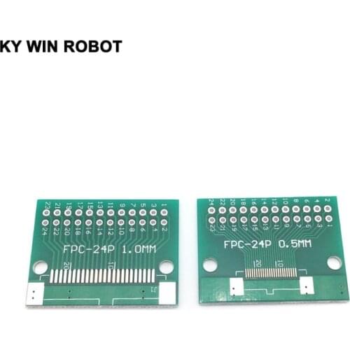 Free Shipping 10 PCS/LOT Double Side 0.5mm 1mm FFC FPC 24P 24 Pin to 2.54mm DIP Moudle PCB Board Adapter Socket Plate