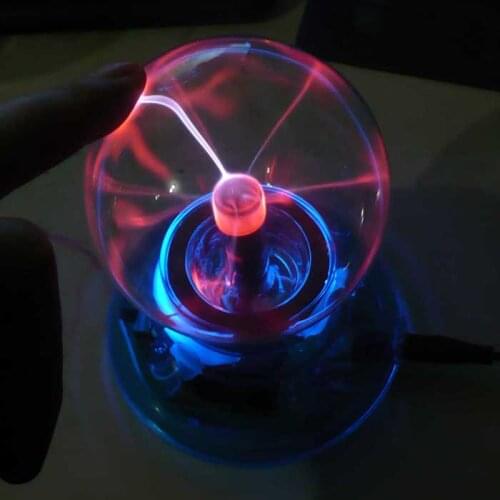 Free Shipping High-quality Glass Plasma Ball Sphere USB+vehicle-mounted+audio control+Gift box Lightning Light Lamp Party
