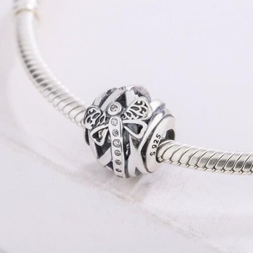 925 Sterling Silver Animal Dragonfly Insect Beads Zirconia Pendant Charms Bracelet Fashion Jewelry DIY Making For Pandora