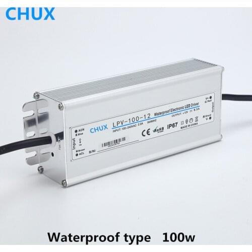 CHUX Waterproof Switching Power Supply 100w 12v 24v 15V 48V 110V 220v LPV-100W LED Tube Light Driver