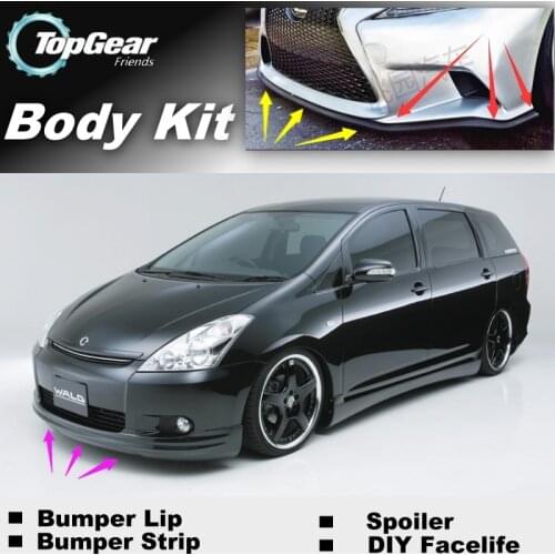 For TOYOTA Wish Bumper Lip / Front Spoiler Deflector For TOPGEAR Fans to Car View Tuning / Body Kit / Strip Skirt