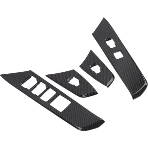 Door Handle Holder Window Lift Button Switch Decoration Cover Trim Fit for Lexus Ux 200 250H 2019 2020 Abs Carbon Fiber