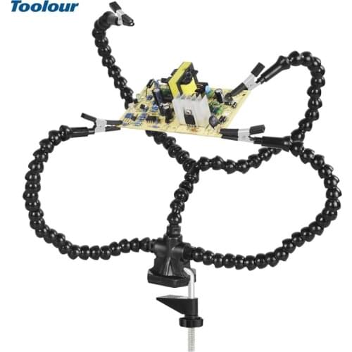 Toolour Table Clamp Soldering Helping Hand Tool Welding PCB Holder Stand for Crafts Hobby Repairing Soldering Third Hand Tool