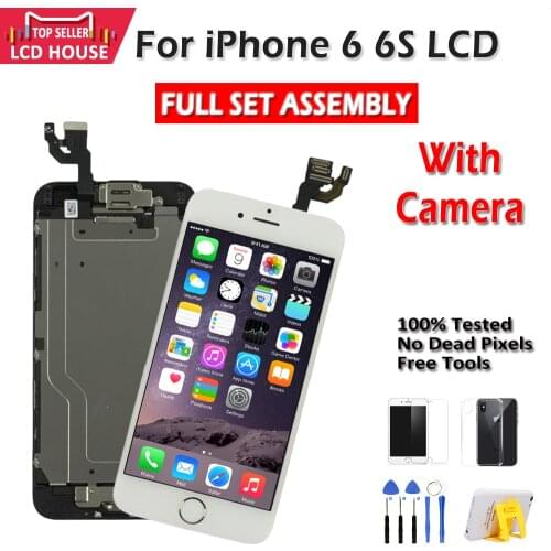 Full Assembly LCD Screen For iPhone 6 6S LCD Display Replacement Touch Screen Digitizer Assembly with Front Camera+Home Button
