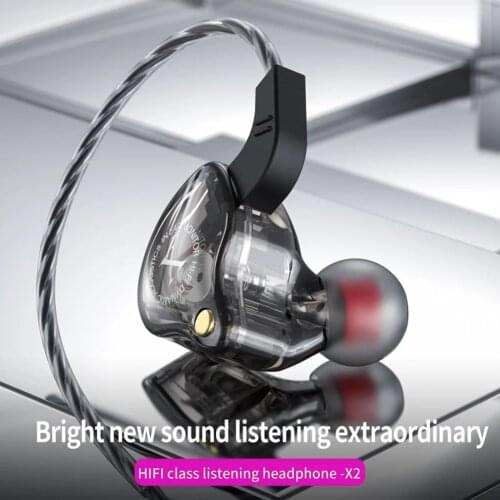 X2/X6 Hifi Wired Earphone Universal 3.5mm Wired Gaming Headset In-ear Bass Headphones Noise Reduction Sport Earphones for Phones