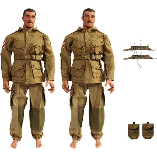 2 Set 1/6 21st Century Toys WWII USA AIRBORNE for 12" GI Joe Ultimate Soldier Uniform Clothes & Bag Accessories Military Toys