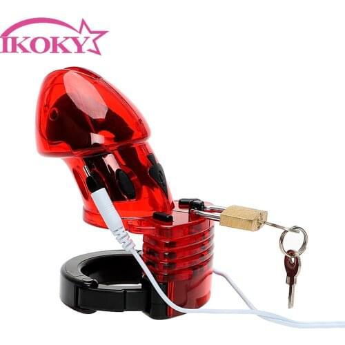 IKOKY Penis Cock Cage Male Chastity Device Medical Themed Toys Sex Toys for Men Electric Shock Adult Products Erotic